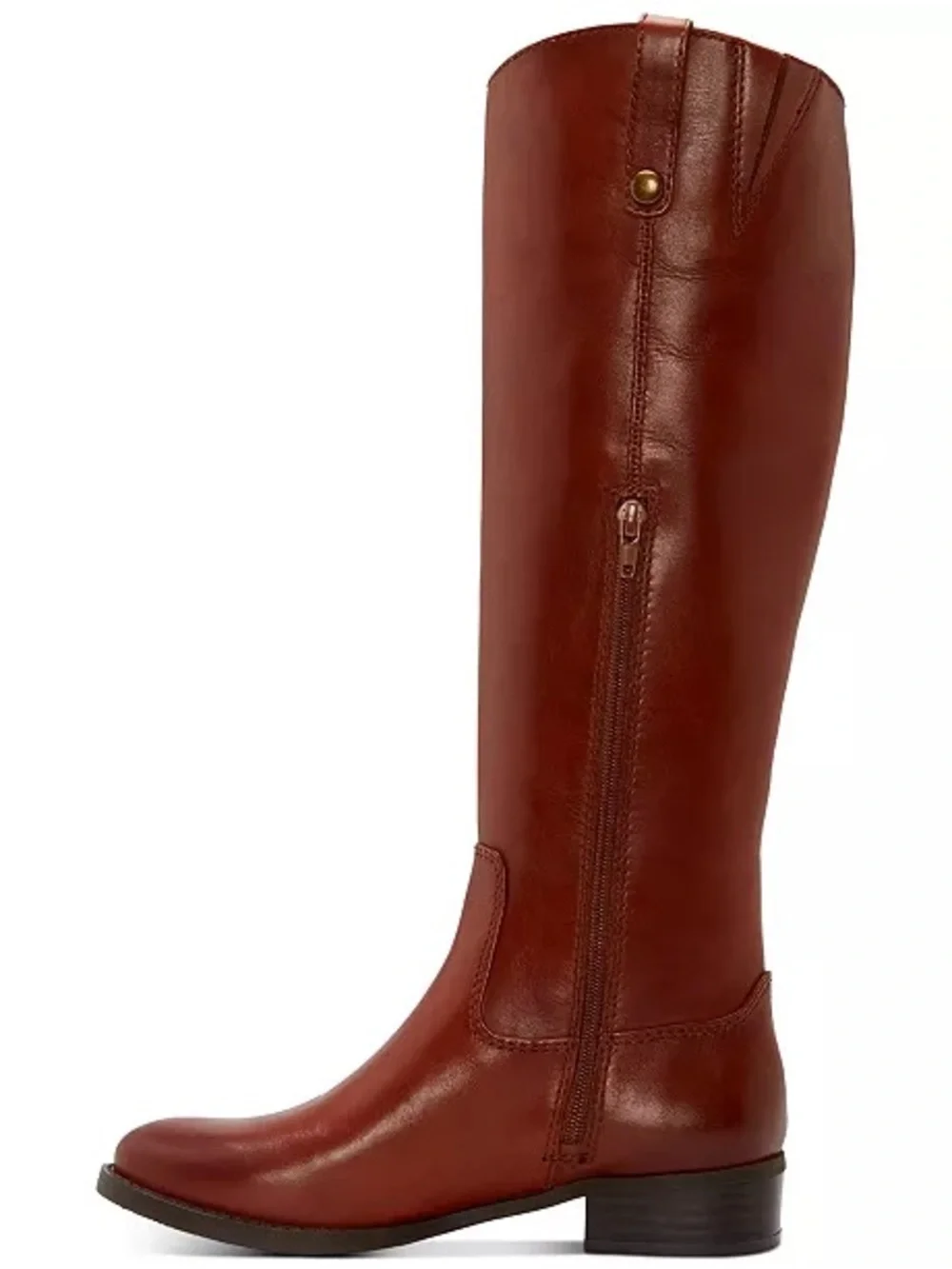 INC Fawne Leather Knee‎ High Boots cognac